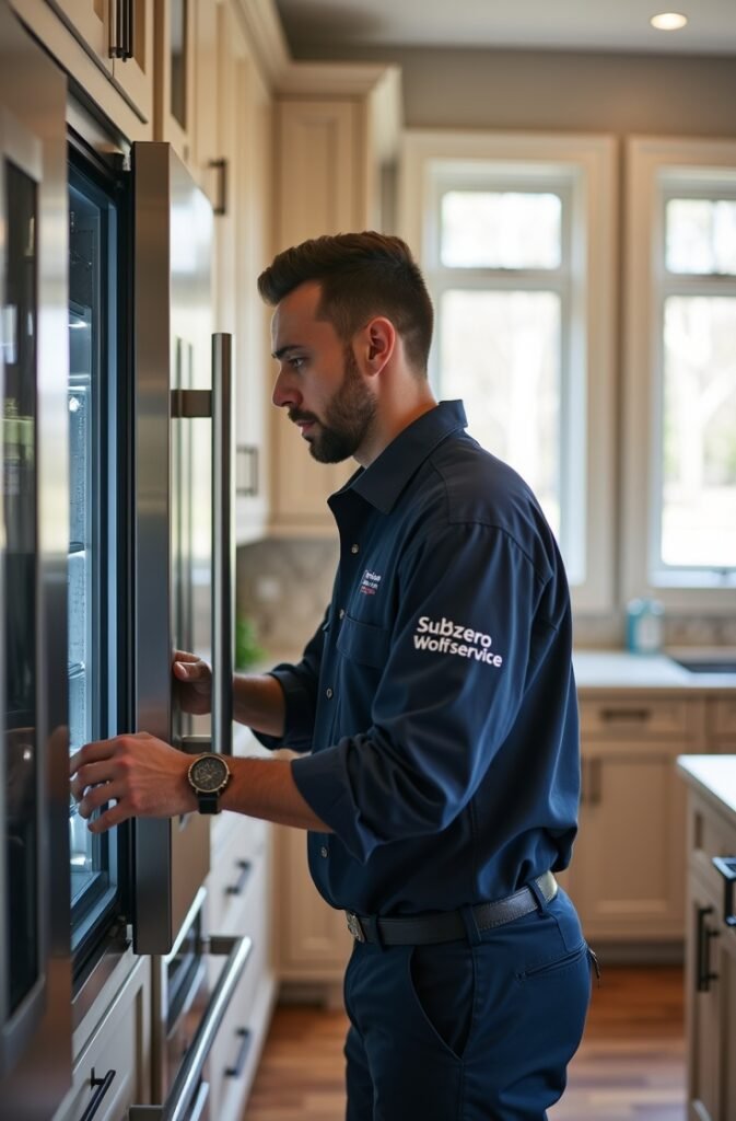 flux dev a skilled home appliance technician wearing a modern 1